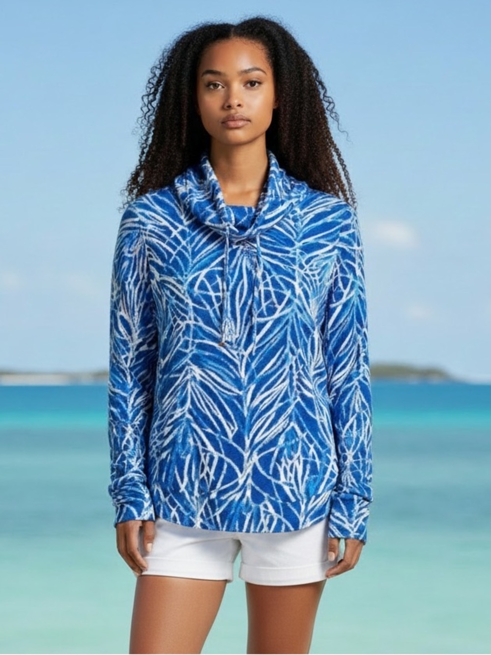 Lilly Pulitzer Fletcher Early Riser Cowl Neck Pullover Sweatshirt Top XXS